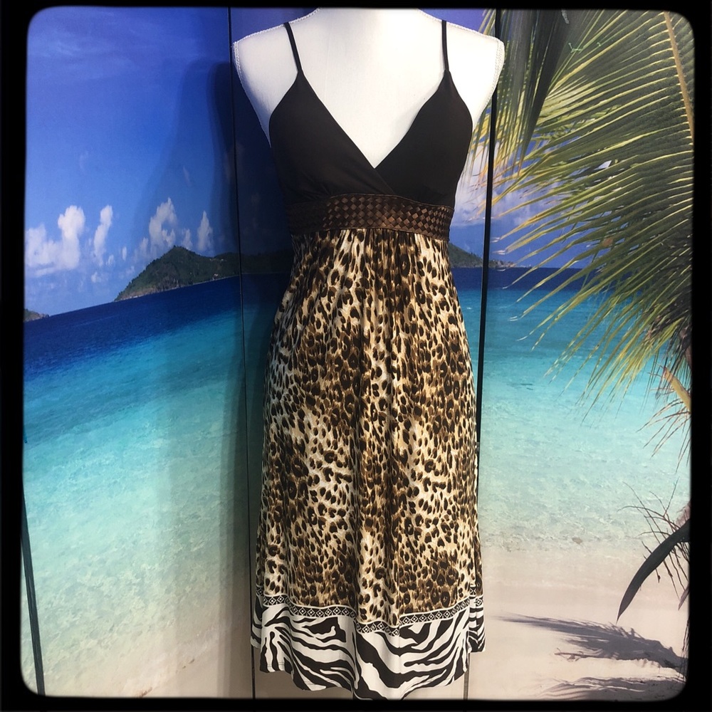 Animal Print V-Neck Dress